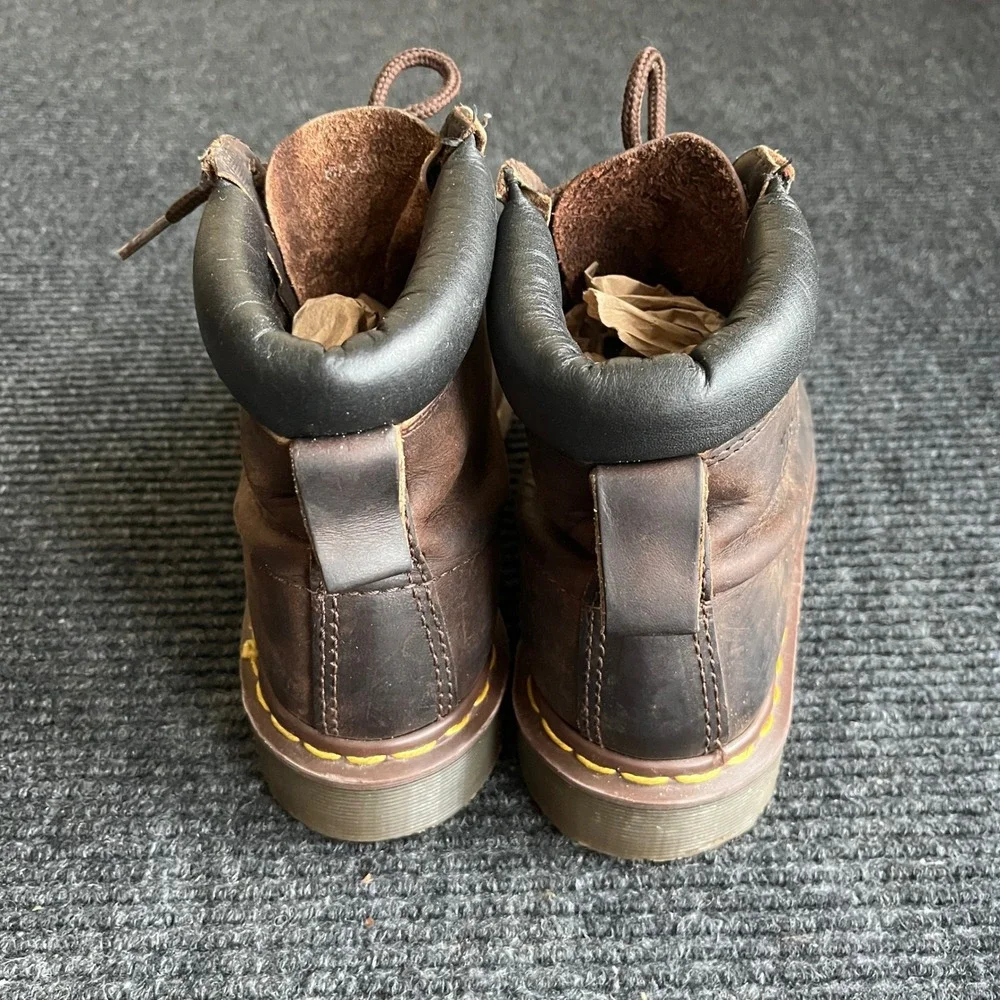 Doc Martens 939 Boots Men 7 Women 8 Brown Leather Made in England Vintage 90s Dr